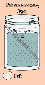 Wyzwanie Słoik oszczędnościowy (personalizowane)