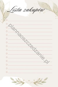 Lista zakupów WIELORAZOWA  jedna lista 10x15cm